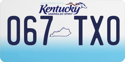 KY license plate 067TXO