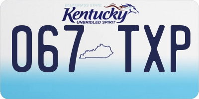 KY license plate 067TXP