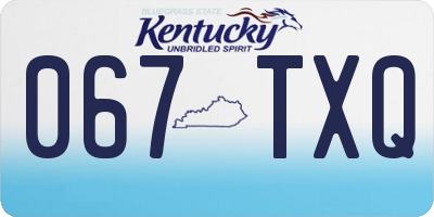 KY license plate 067TXQ