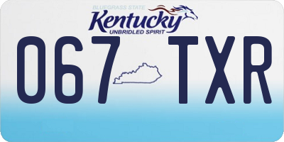 KY license plate 067TXR