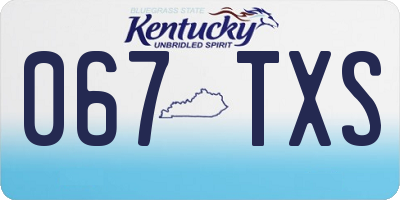 KY license plate 067TXS