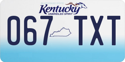 KY license plate 067TXT