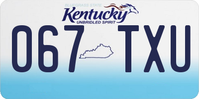 KY license plate 067TXU