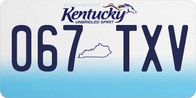 KY license plate 067TXV