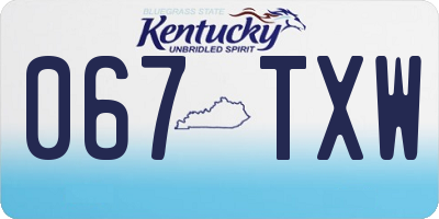 KY license plate 067TXW