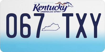 KY license plate 067TXY