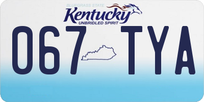 KY license plate 067TYA