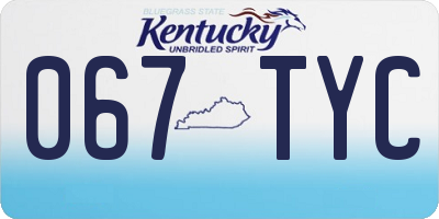 KY license plate 067TYC