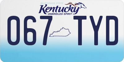 KY license plate 067TYD