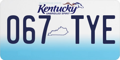 KY license plate 067TYE