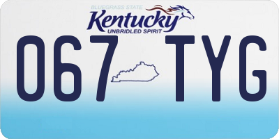 KY license plate 067TYG