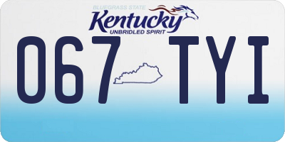 KY license plate 067TYI