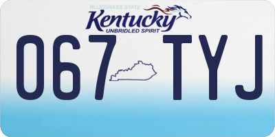 KY license plate 067TYJ
