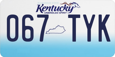 KY license plate 067TYK
