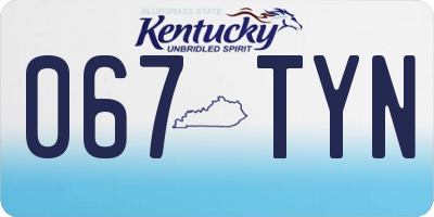 KY license plate 067TYN