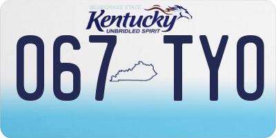 KY license plate 067TYO