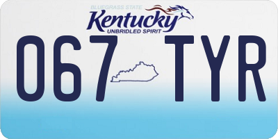 KY license plate 067TYR