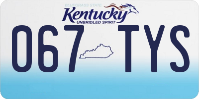 KY license plate 067TYS