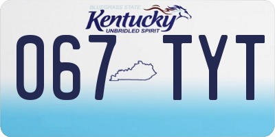 KY license plate 067TYT