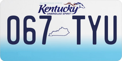 KY license plate 067TYU