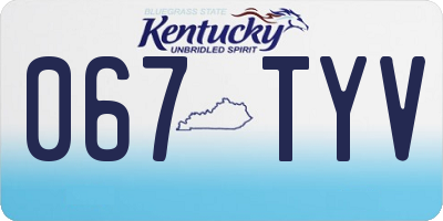 KY license plate 067TYV