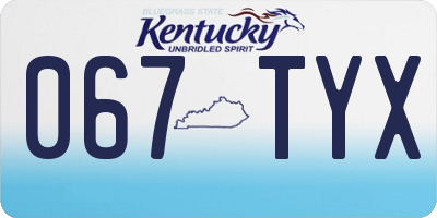 KY license plate 067TYX