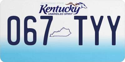 KY license plate 067TYY