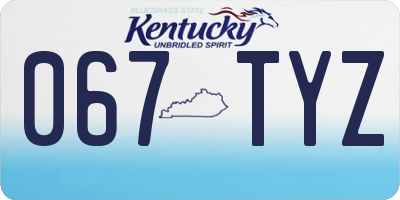 KY license plate 067TYZ