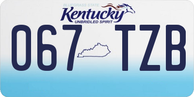 KY license plate 067TZB