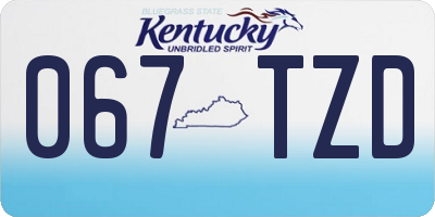 KY license plate 067TZD