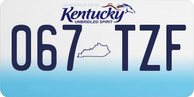 KY license plate 067TZF