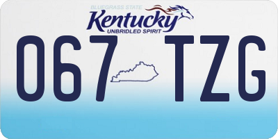 KY license plate 067TZG