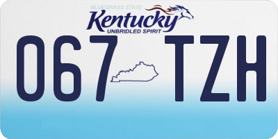 KY license plate 067TZH