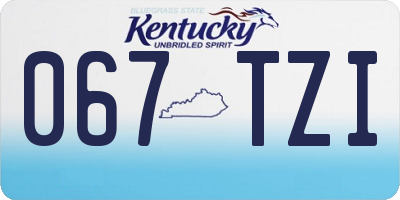 KY license plate 067TZI