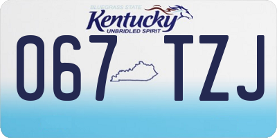 KY license plate 067TZJ