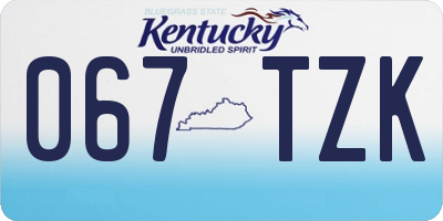 KY license plate 067TZK