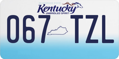 KY license plate 067TZL
