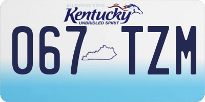 KY license plate 067TZM