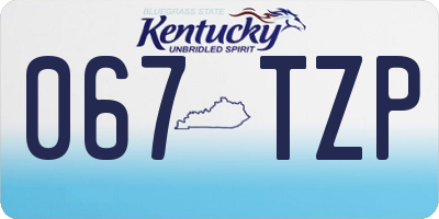 KY license plate 067TZP