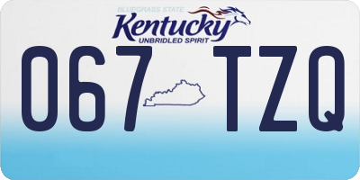 KY license plate 067TZQ