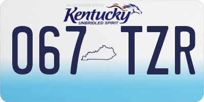 KY license plate 067TZR