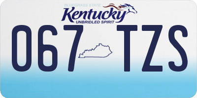 KY license plate 067TZS