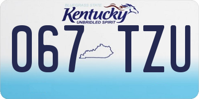 KY license plate 067TZU