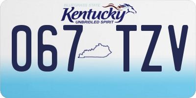 KY license plate 067TZV