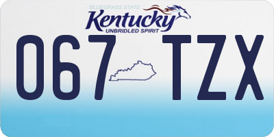 KY license plate 067TZX