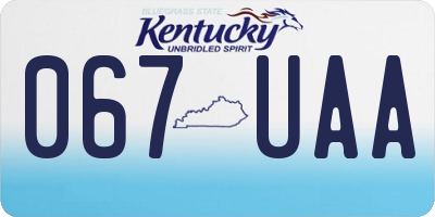 KY license plate 067UAA