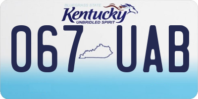 KY license plate 067UAB