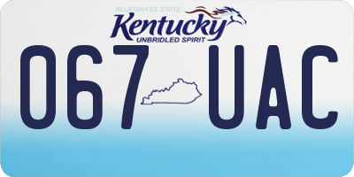 KY license plate 067UAC