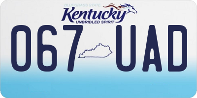 KY license plate 067UAD