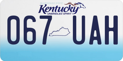 KY license plate 067UAH